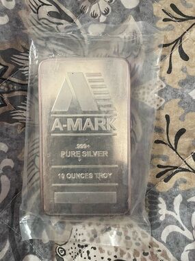A-MARK 10 oz Pure Silver Bar - Shiny Silver Finish